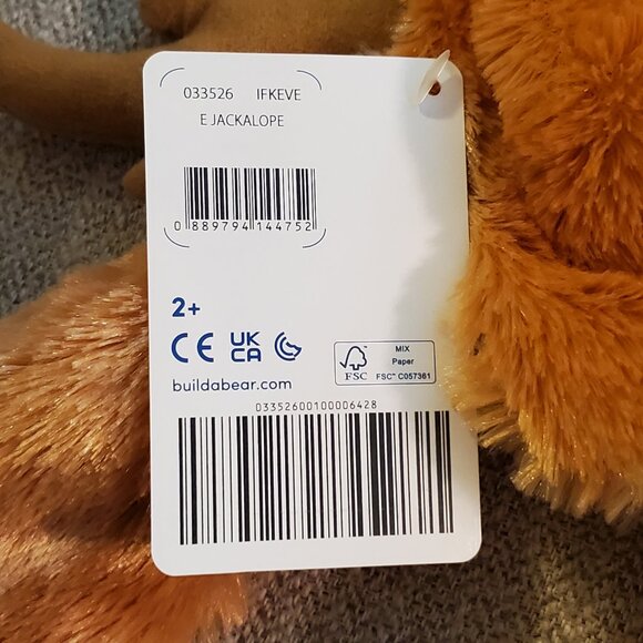 Build a Bear Workshop Jackalope Bunny with Antlers UNSTUFFED Cryptid Plush NEW - Picture 4 of 6